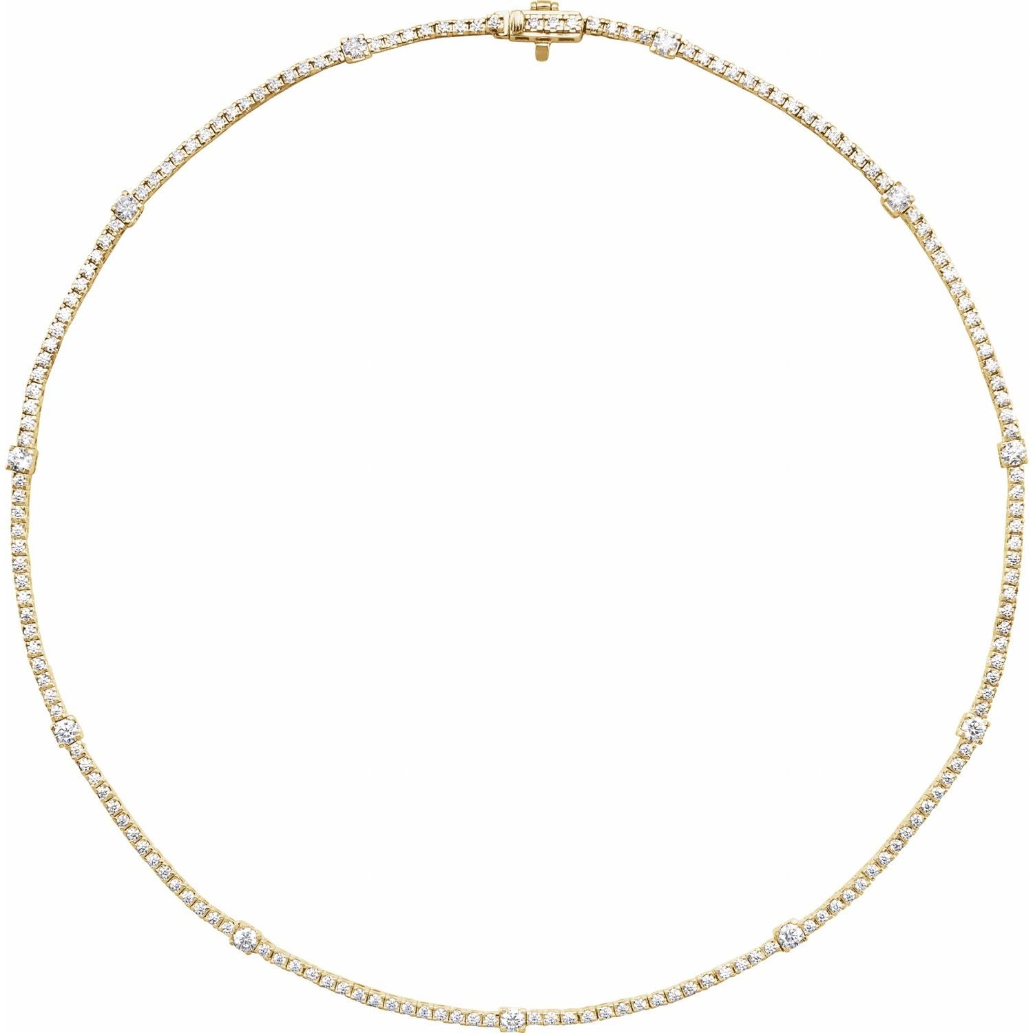 4 ct Lab-Grown Diamond Tennis Necklace in Yellow Gold