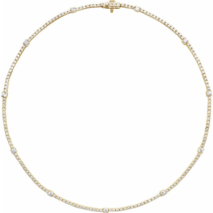4 ct Lab-Grown Diamond Tennis Necklace in Yellow Gold