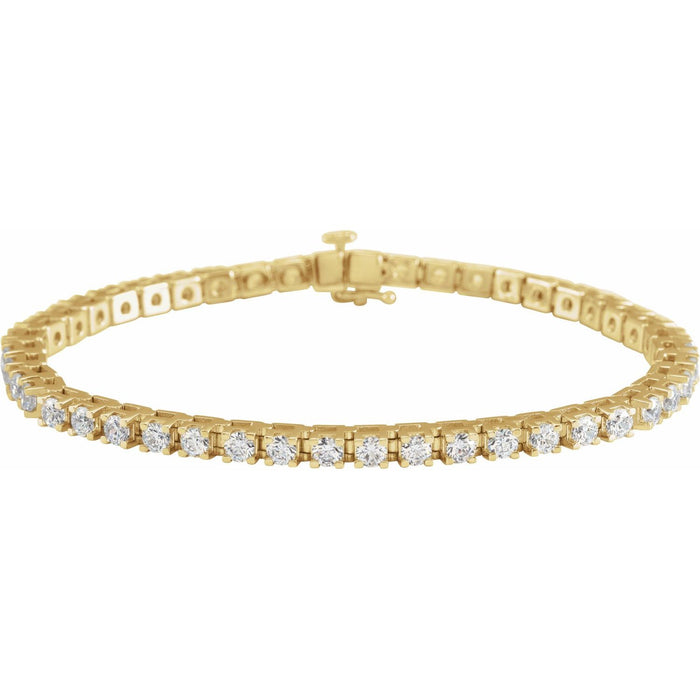 4 ct Natural Diamond Tennis Bracelet in Yellow Gold