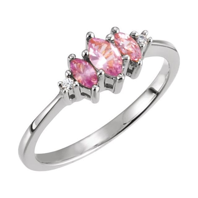 Marquise Ruby Three-Stone Ring