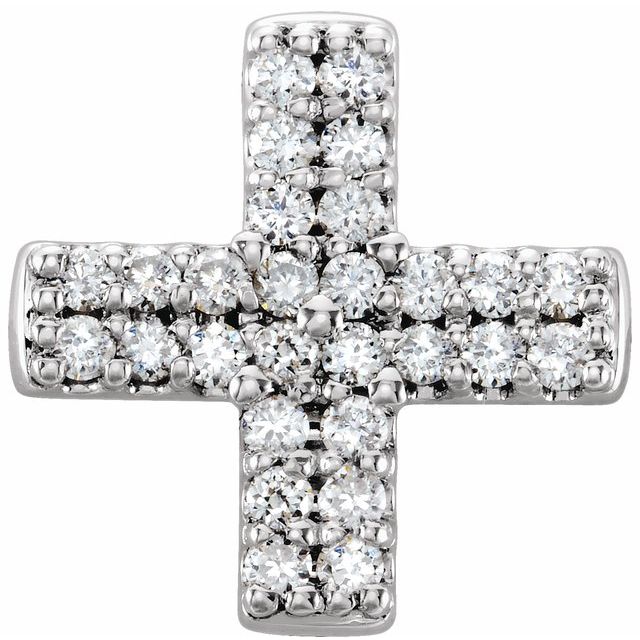 diamond-lined cross pendant in 14k white gold
