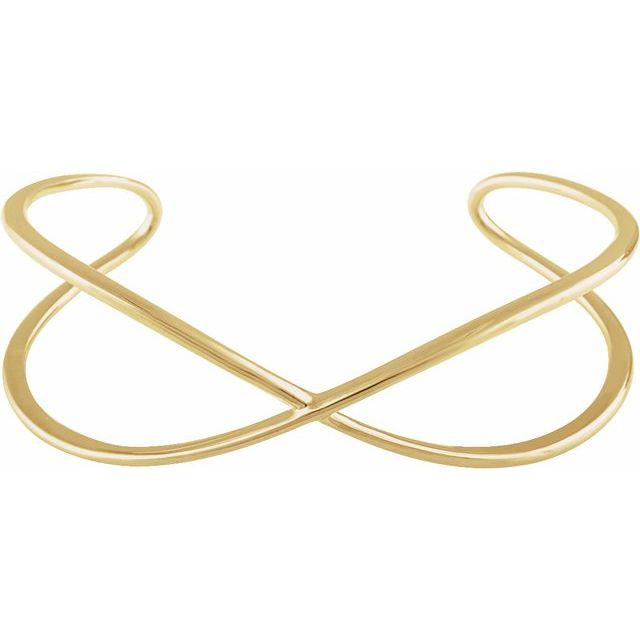 criss-cross cuff bracelet in 14k yellow gold