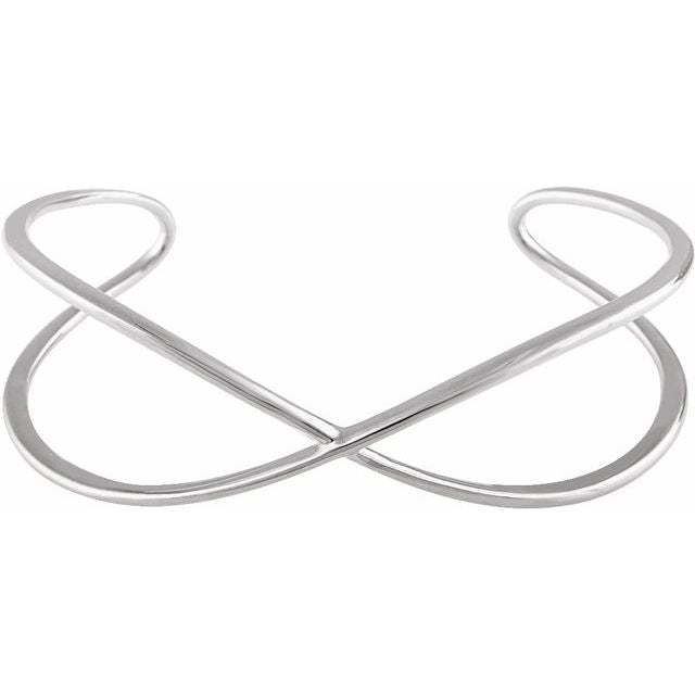 criss-cross cuff bracelet in 14k white gold