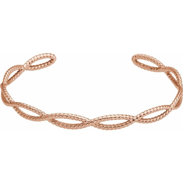 rope cuff bracelet in 14k rose gold