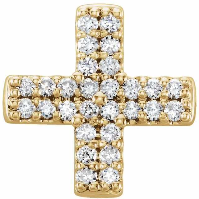 diamond-lined cross pendant in 14k yellow gold