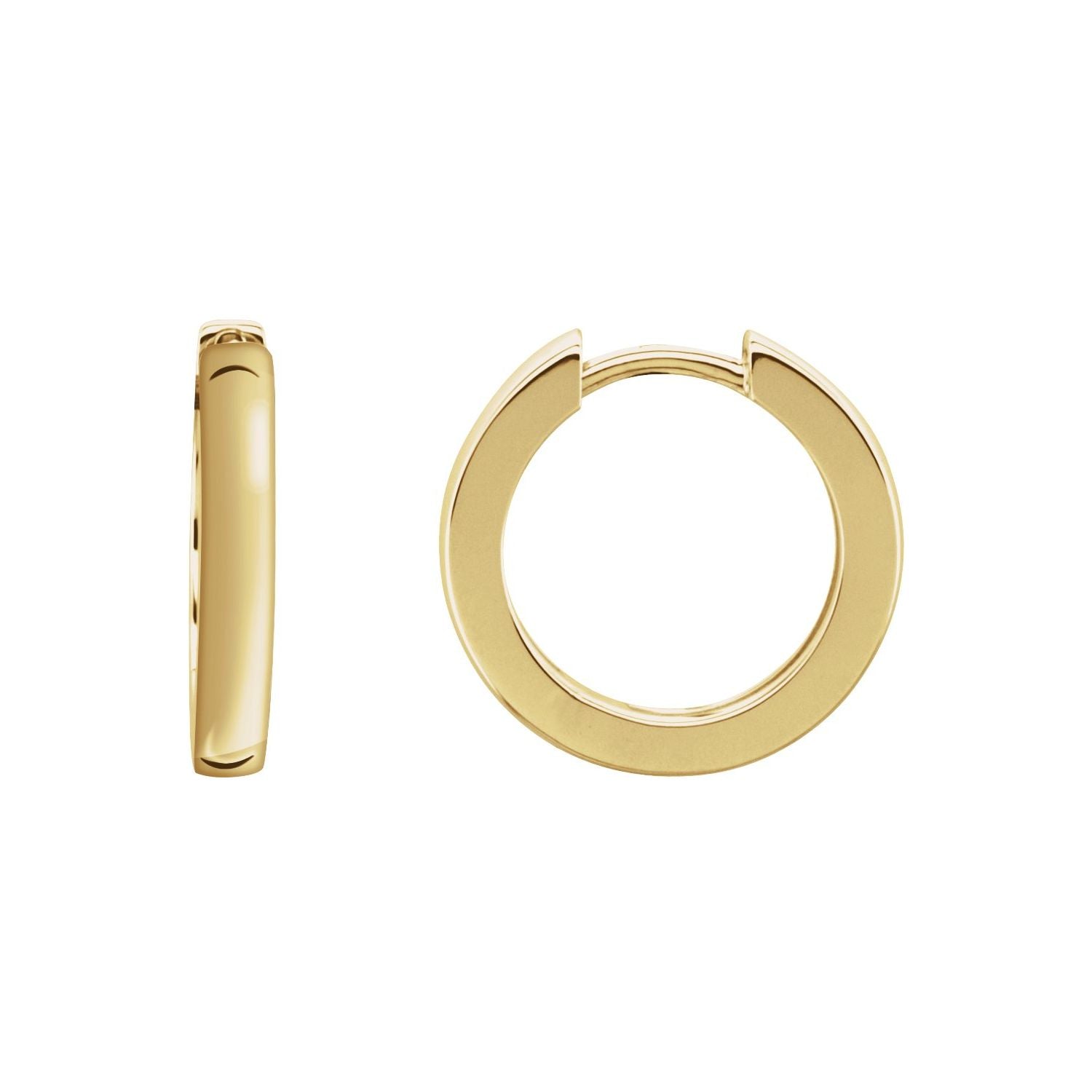 Bold Hinged Gold Hoop Earrings in 14K Yellow Gold