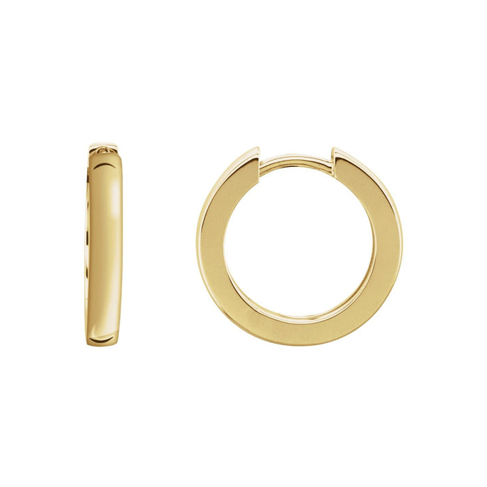 Bold Hinged Gold Hoop Earrings in 14K Yellow Gold
