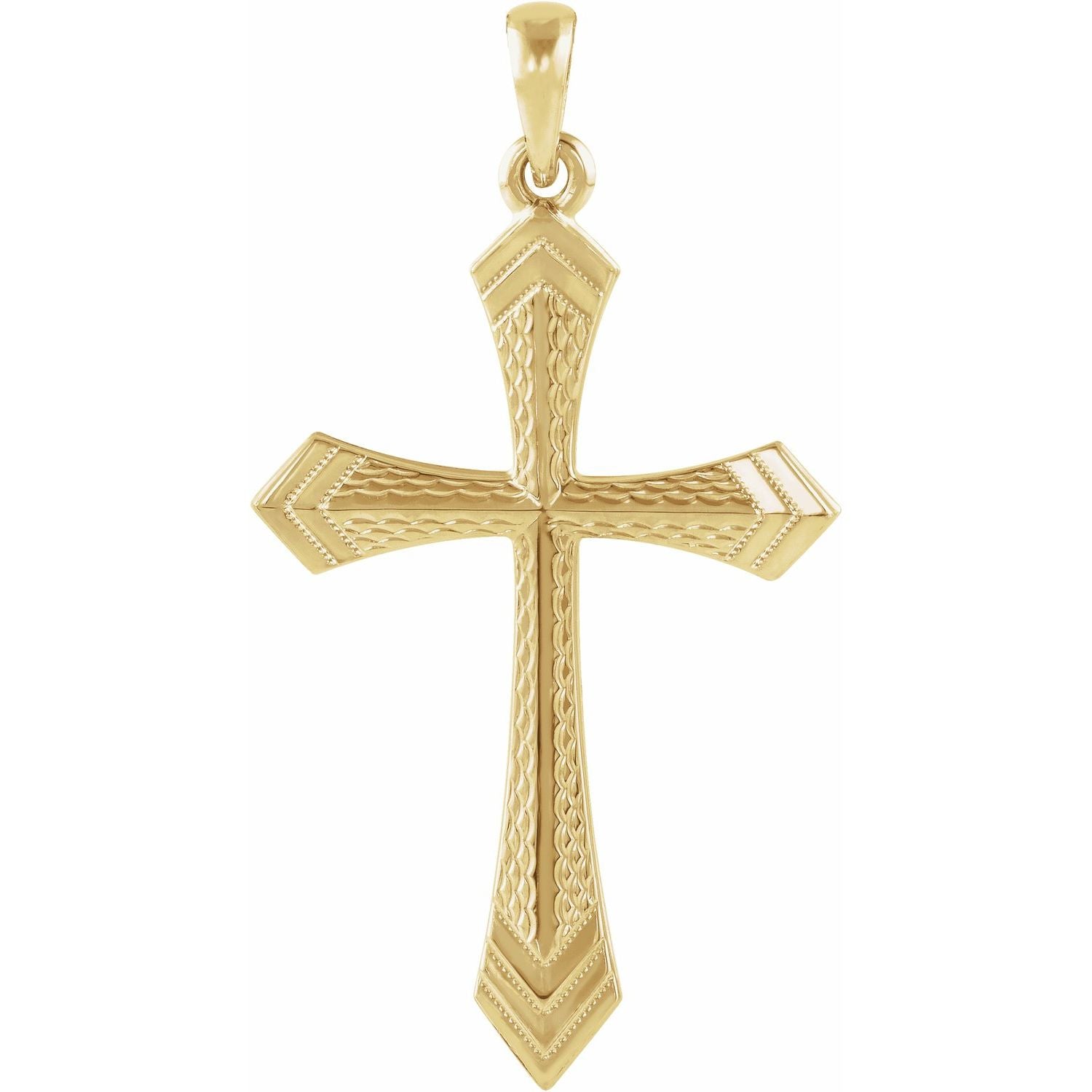 Beveled Statement Cross Pendant in 14K Yellow Gold