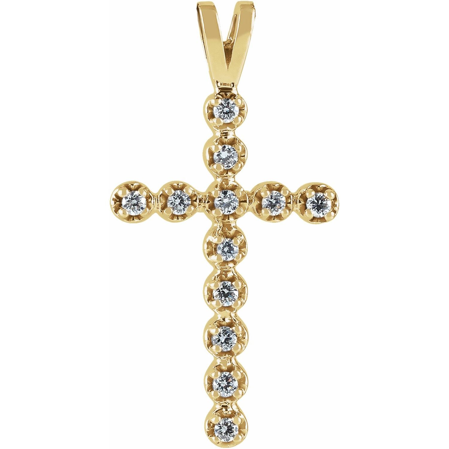 Statement Diamond Cross Pendant in 14K Yellow Gold