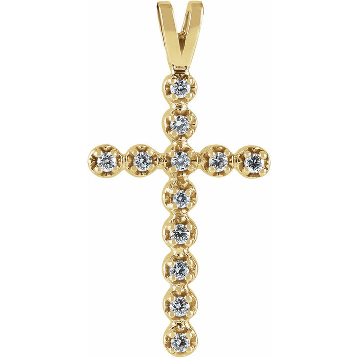 Statement Diamond Cross Necklace in 14K Yellow Gold