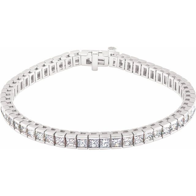 18k 9 1/3 ct natural diamond tennis bracelet in 18k yellow gold