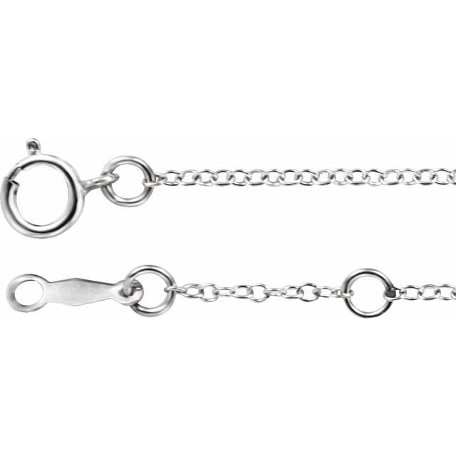 1.3mm adjustable cable chain necklace in 18k white gold, 16-18" adjustable