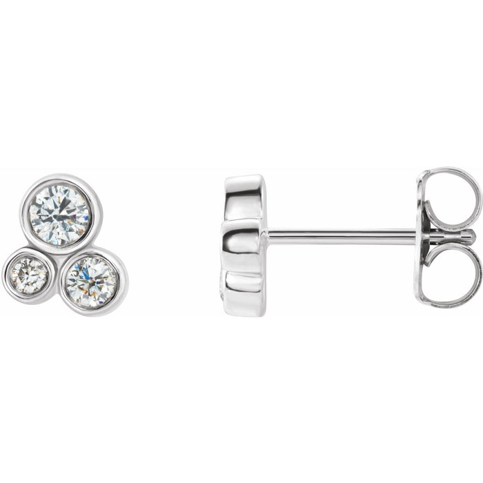 14K White Gold 1/5 ct tw Geometric Diamond Cluster Earrings diamond earrings