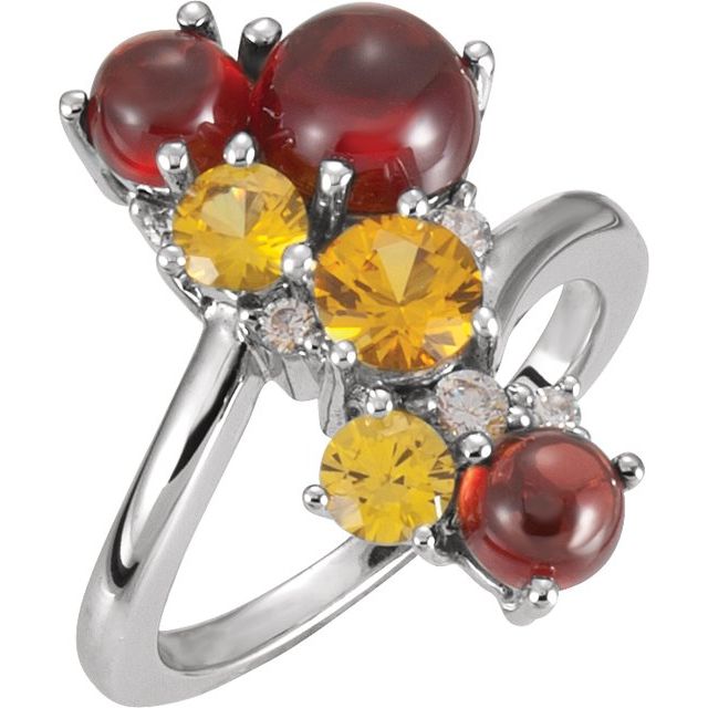 Star Cluster Round Moonstone Ring