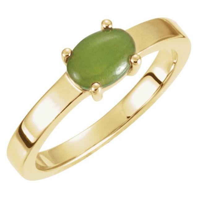 Oval Opal Bezel-Set Ring