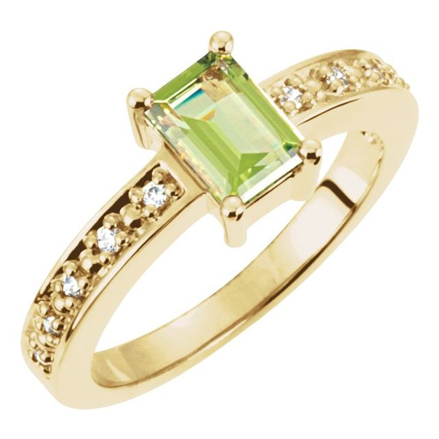 Claret Step Emerald-Cut Garnet Ring
