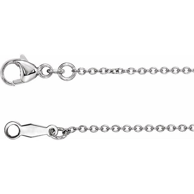 1.3mm cable chain necklace in platinum, 16"