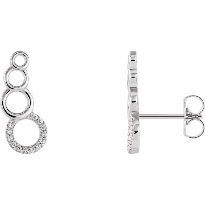 14K White Gold .06 ct tw Diamond Geometric Ear Climbers diamond earrings