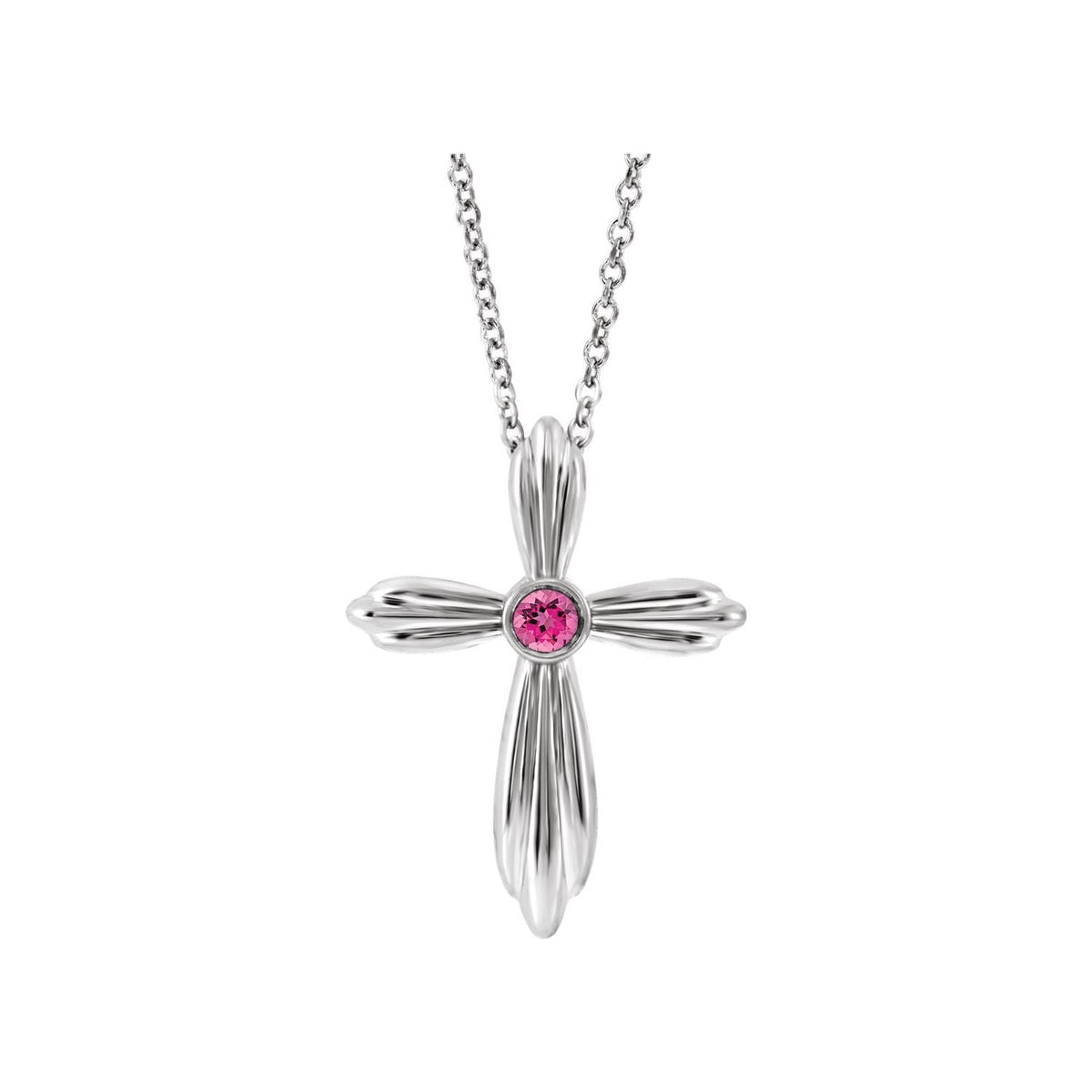 Pink Tourmaline Cross Pendant