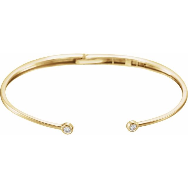 diamond hinged cuff bracelet in 14k yellow gold