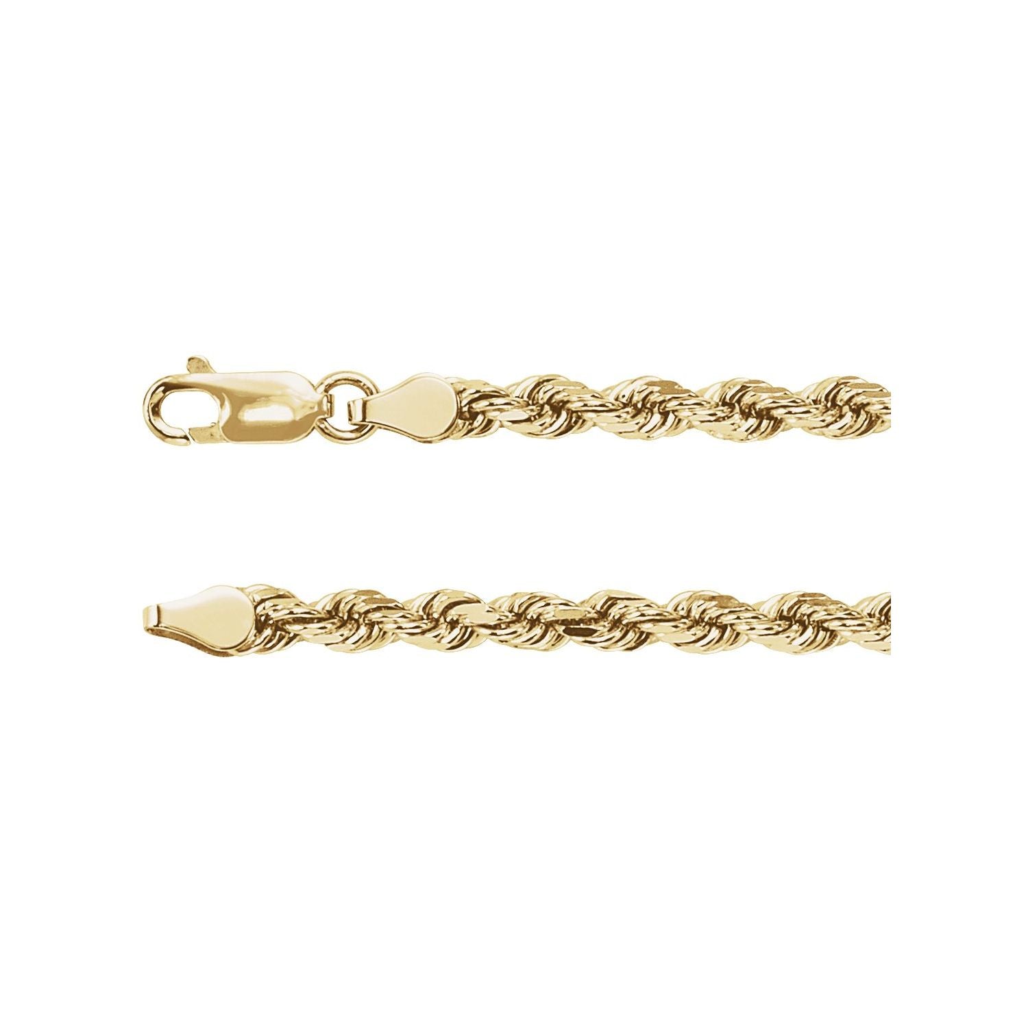 4mm Diamond-Cut Rope Chain Necklace | Diamond & Sapphire