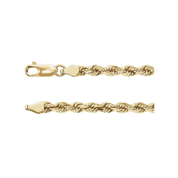 4mm Diamond-Cut Rope Chain Necklace | Diamond & Sapphire