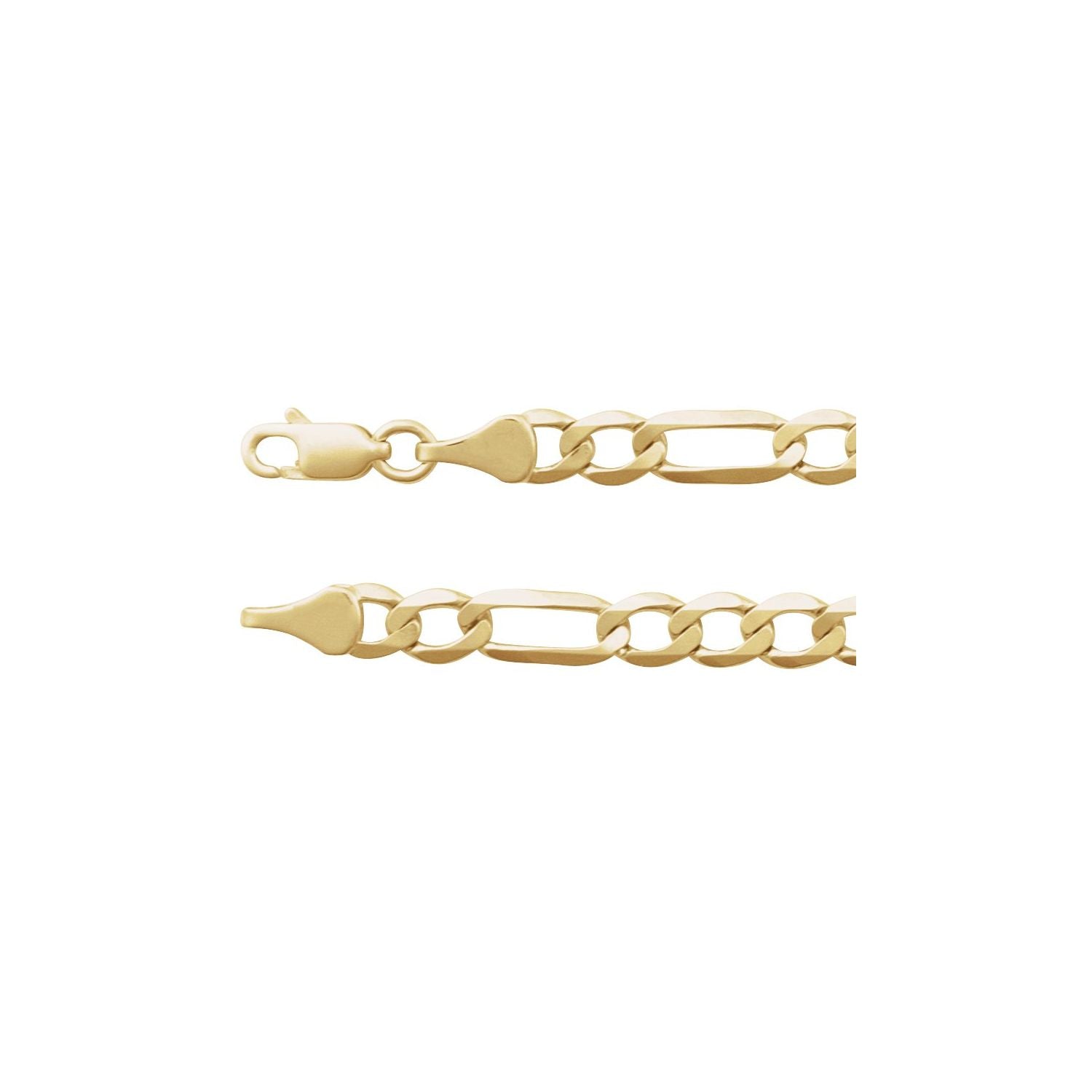 5.1mm figaro chain necklace in 14k yellow gold