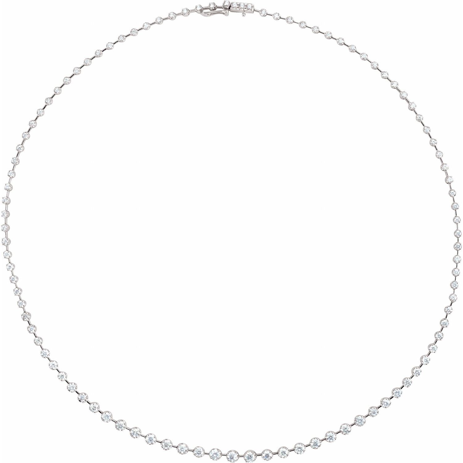 5 ct Natural Diamond Tennis Necklace in White Gold