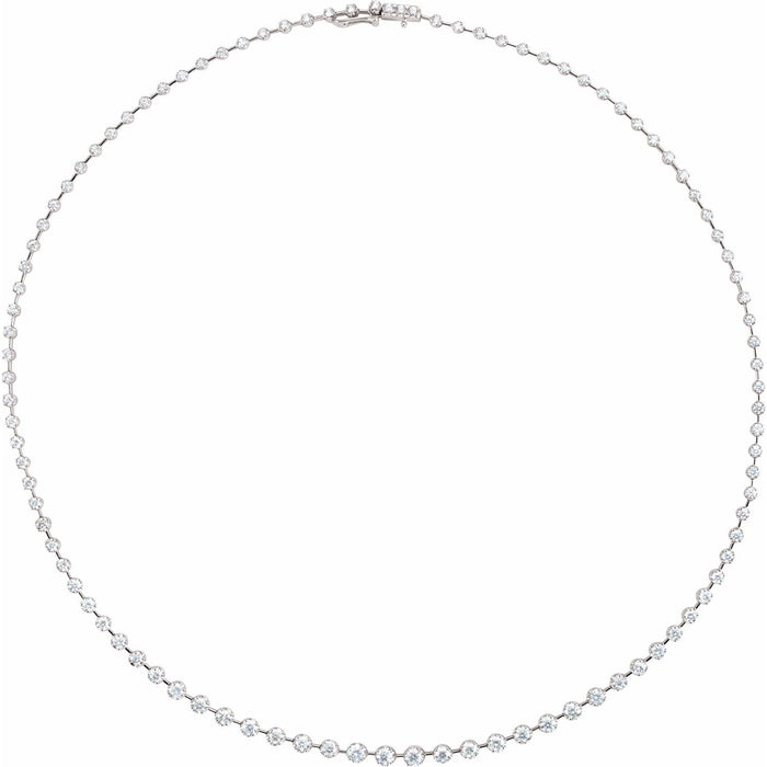 5 ct Natural Diamond Tennis Necklace in White Gold