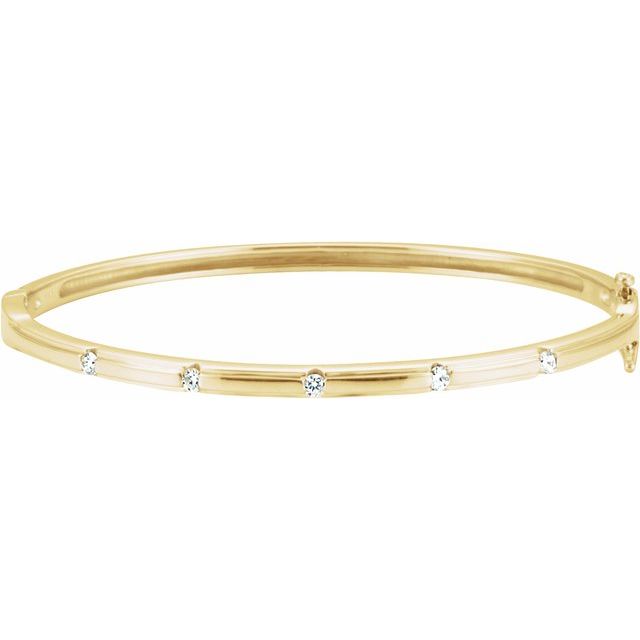 petite diamond bangle bracelet in 14k yellow gold