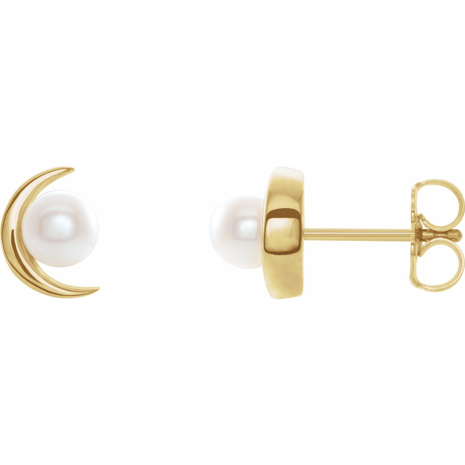 Cultured Freshwater Pearl stud earrings in 14K Yellow Gold