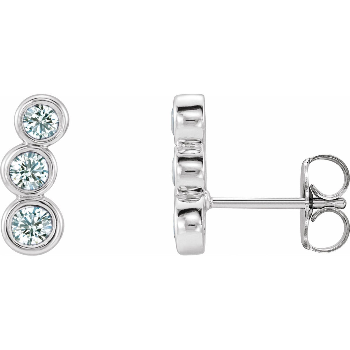 14K White Gold 1/2 ct tw Diamond Ear Climbers diamond earrings