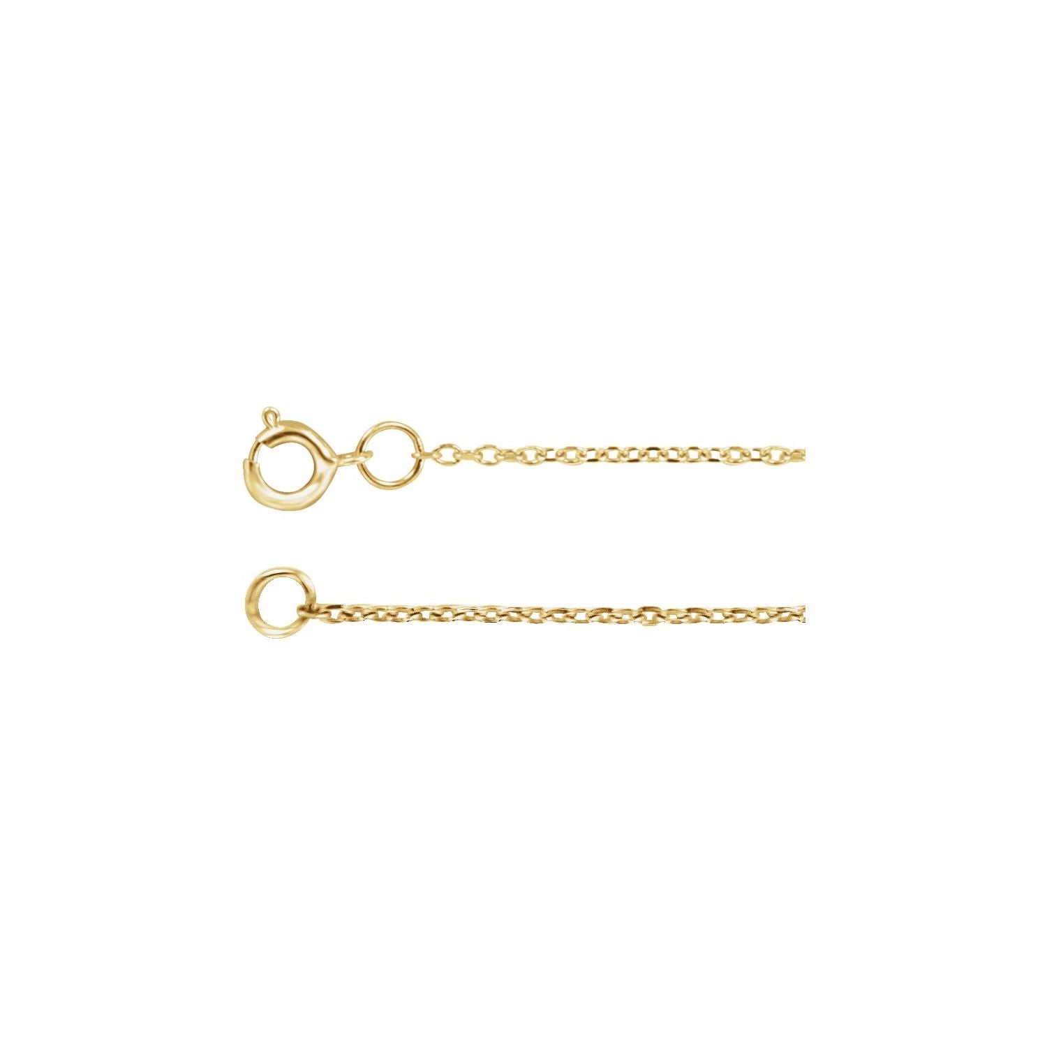 14K Yellow Gold 1 mm adjustable diamond-cut cable necklace