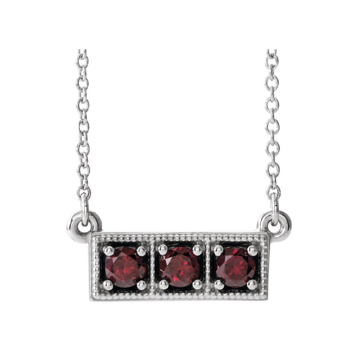 Garnet Three-Stone Pendant