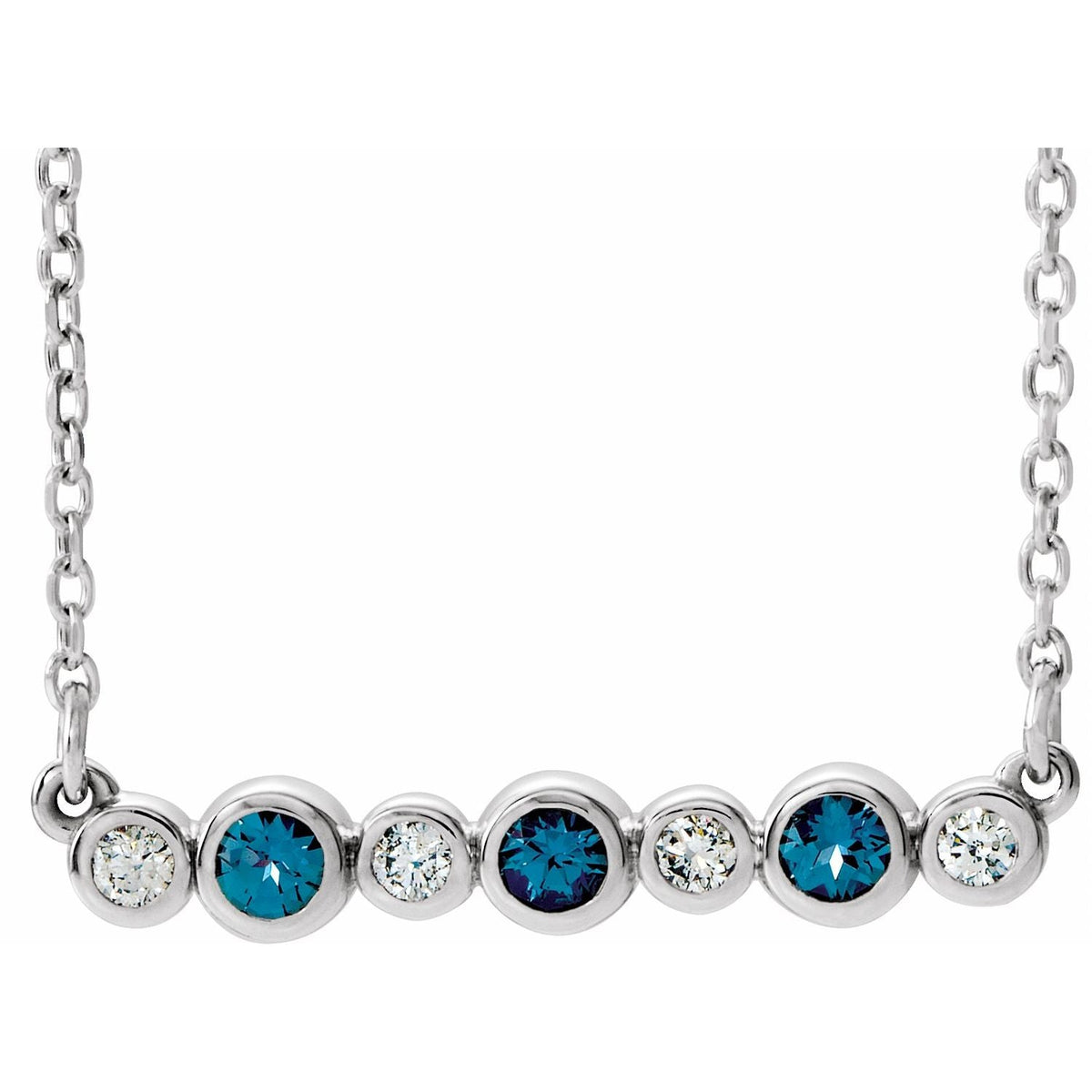 Natural Alexandrite & Diamond Bezel Pendant