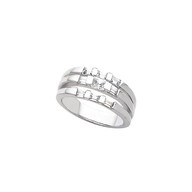 Boulevard Accented Emerald-Cut Morganite Ring