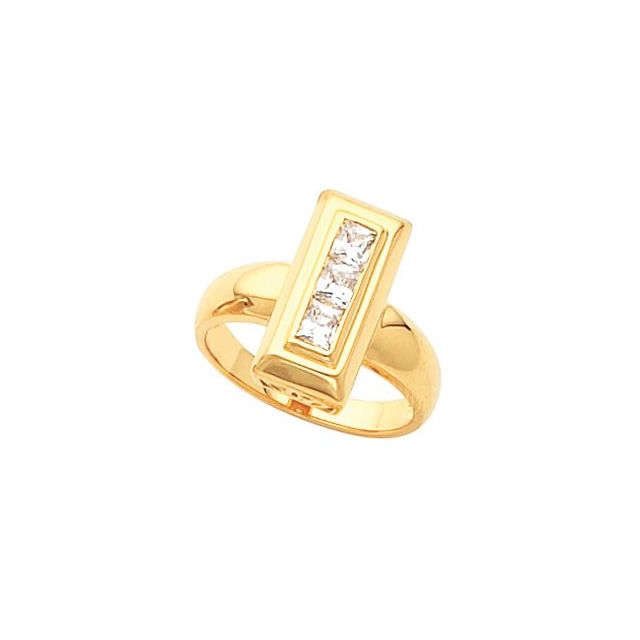 Princess Amethyst Channel Three-Stone Ring