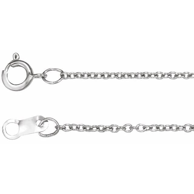 1mm adjustable cable chain necklace in platinum, 16-18" adjustable