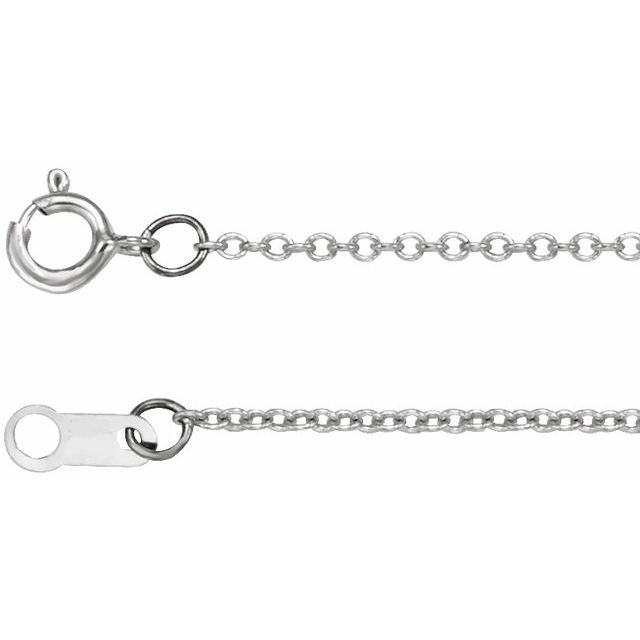 1mm diamond-cut adjustable cable chain necklace in platinum, 16-18" adjustable