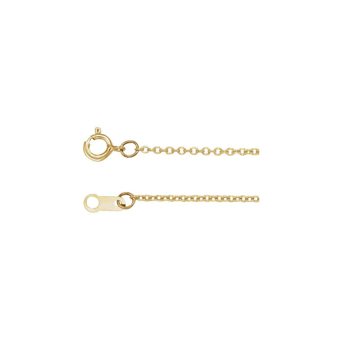 14K Yellow Gold 1 mm cable necklace
