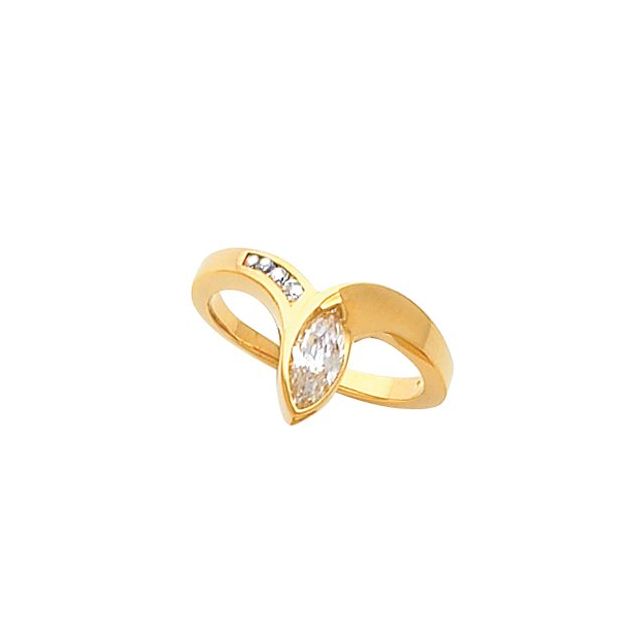 0.6 ct Marquise Lab-Grown Diamond Asymmetric Accented Engagement Ring