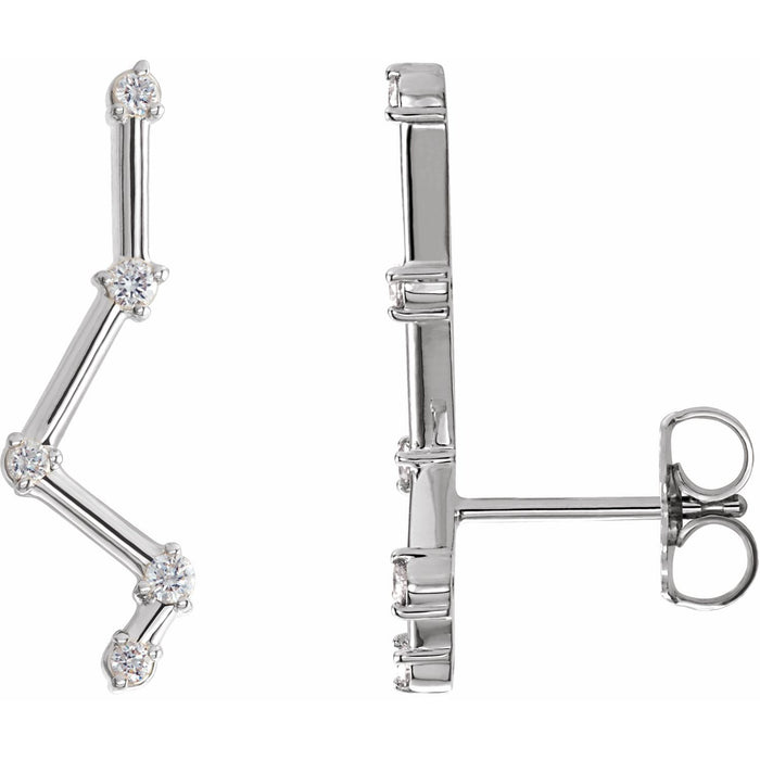 14K White Gold 1/10 ct tw Diamond Constellation Ear Climbers diamond earrings