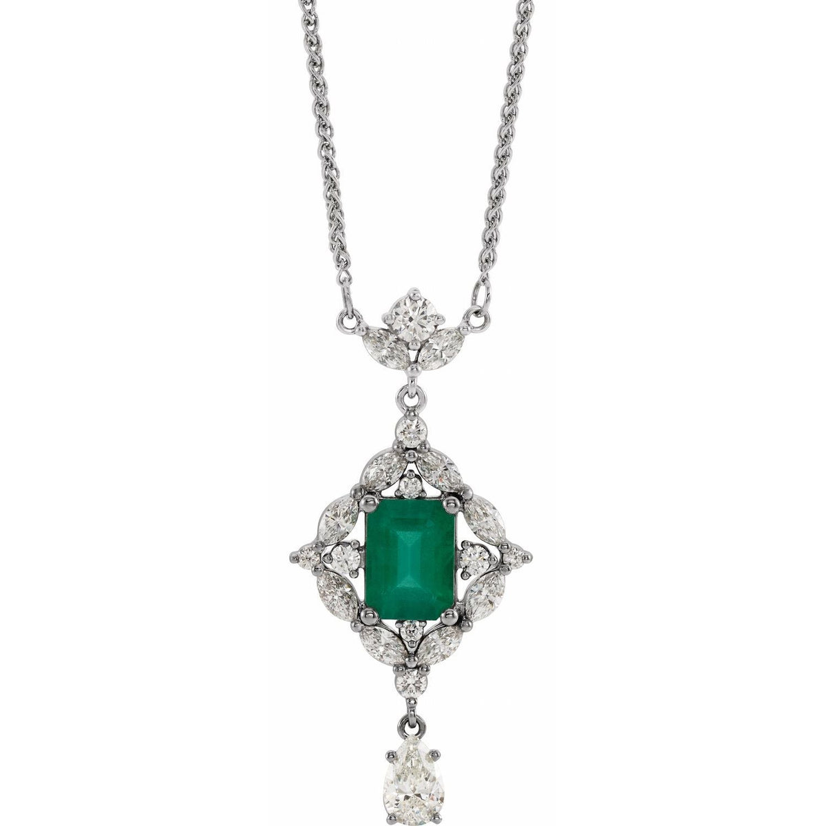 Emerald & Diamond Statement Pendant