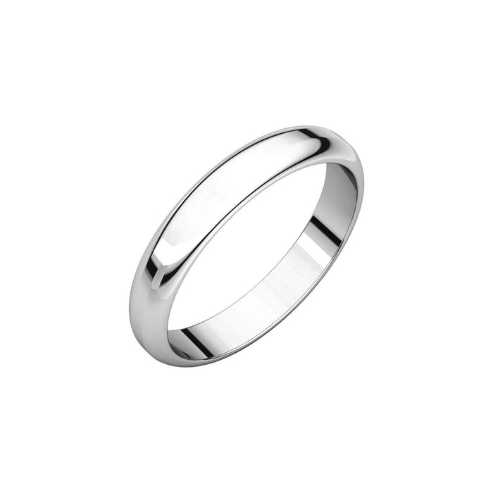 3.5mm Half Round Wedding Band in white gold