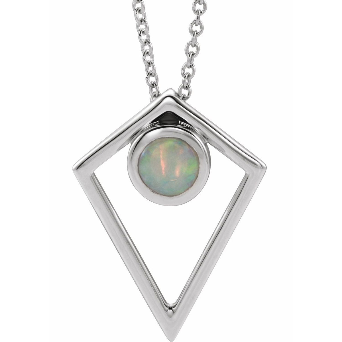Opal Cabochon Pyramid Pendant