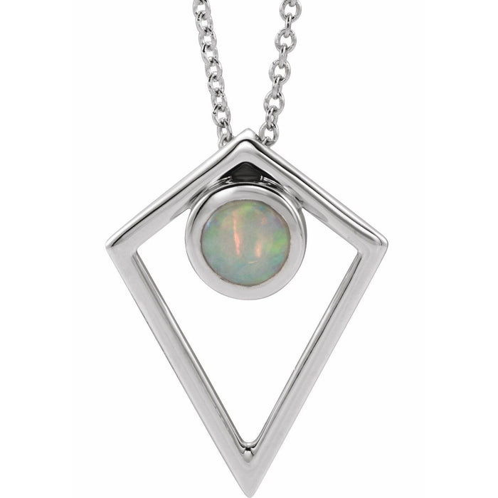Opal Cabochon Pyramid Pendant