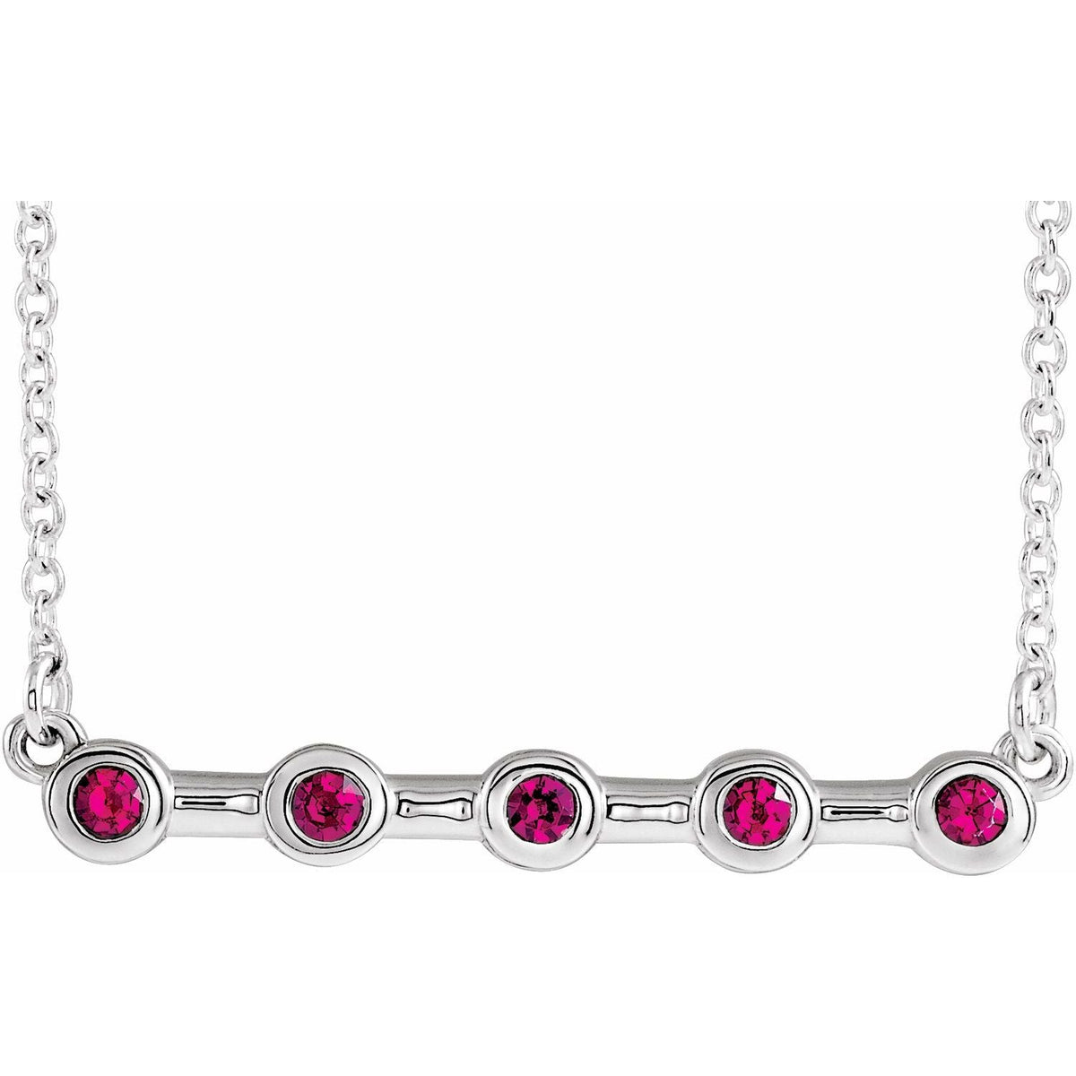 Bezel-Set Bar Ruby Station Pendant