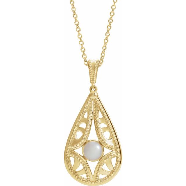vintage-inspired freshwater pearl necklace in 14k yellow gold