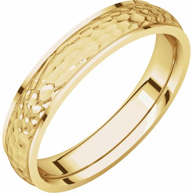 Bold Stepped-Edge Comfort-Fit Men's Wedding Band, 4 mm width