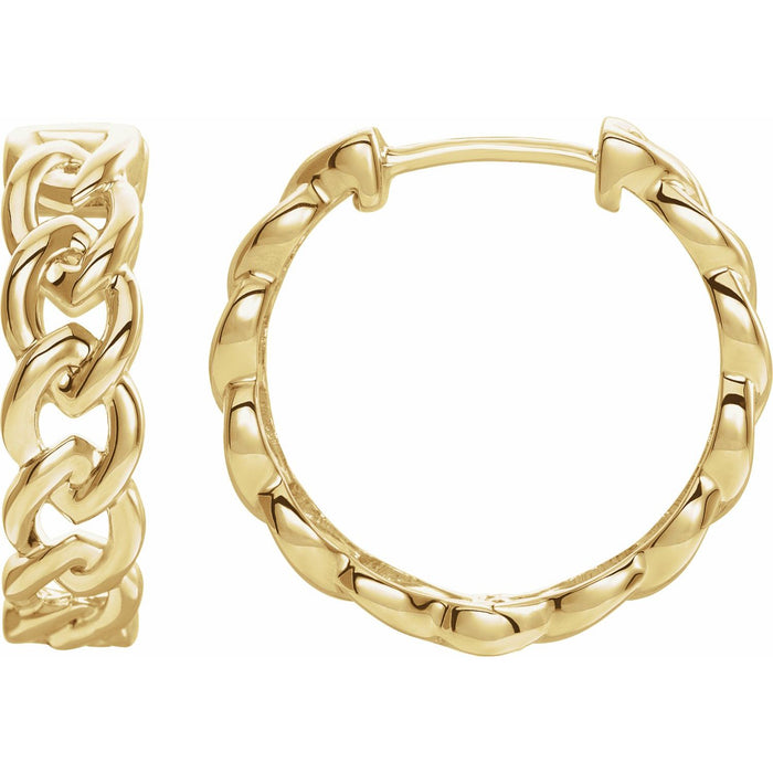 Chain-Link Gold Hoop Earrings in 14K Yellow Gold